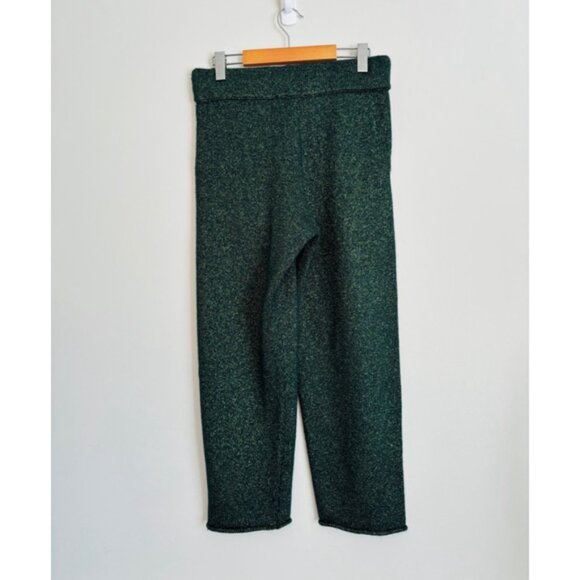 Zara Metallic Green & Gold Knit Casual Lounge Pants With Pockets Womens Size S - Picture 6 of 13